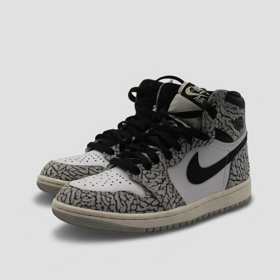 Jordan 1 Retro High OG White Cement (2023) - Pre-worn - UK4 / US4.5