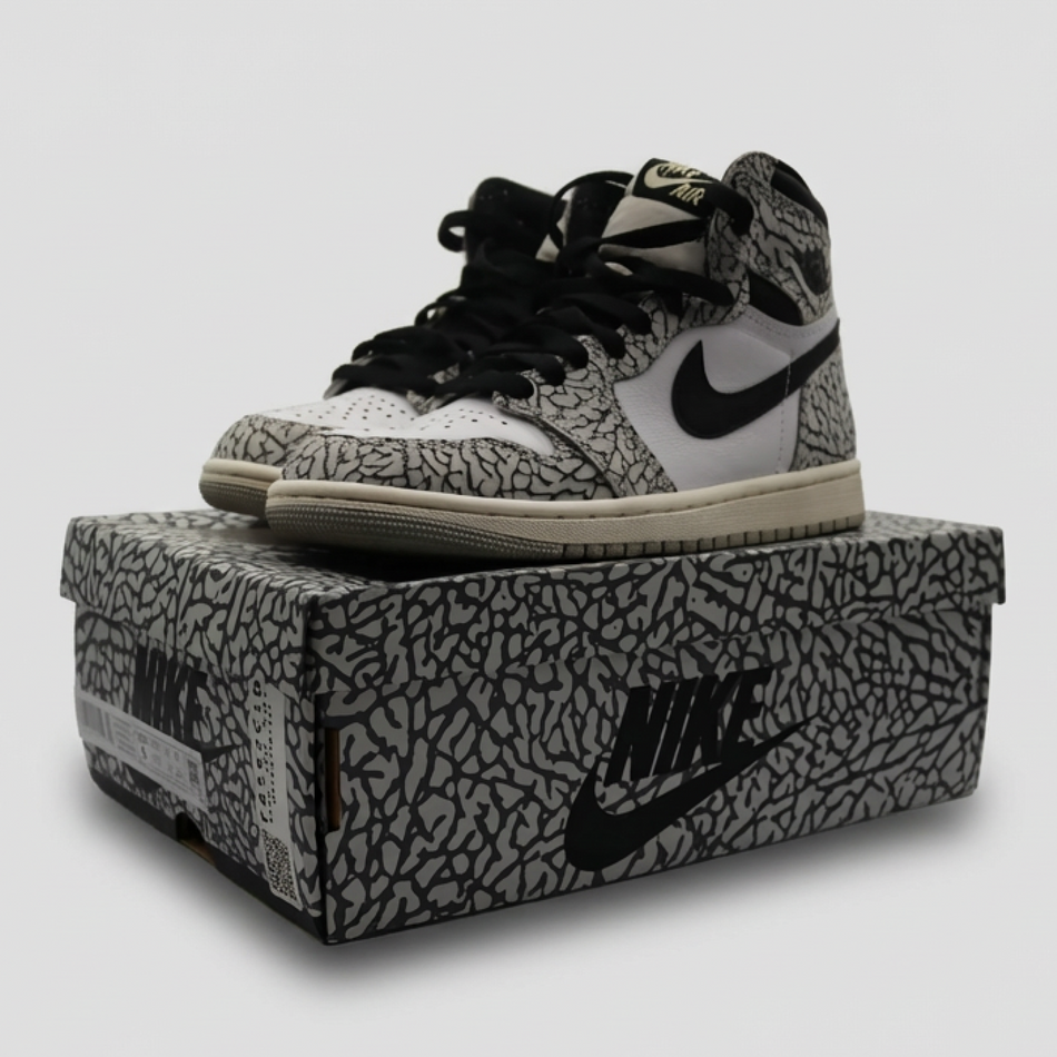 Jordan 1 Retro High OG White Cement (2023) - Pre-worn - UK4 / US4.5